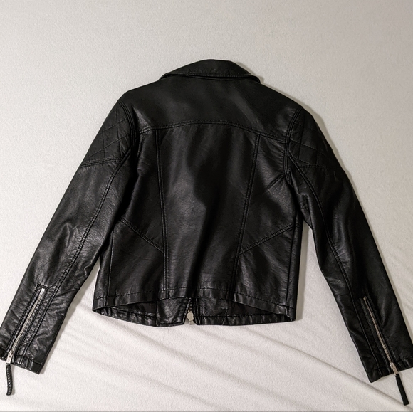 Abercrombie & Fitch Vegan Leather Moto Jacket Black - Picture 2 of 8